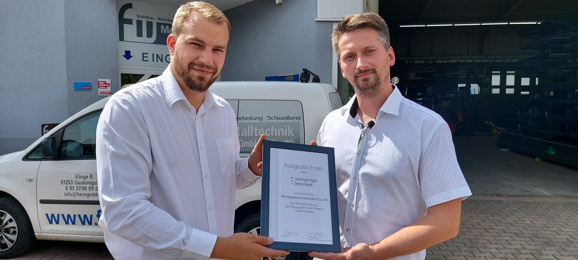 Firmeninhaber Felix Wimmer wird 2023 mit seiner Firma "FW Metalltechnik" ausgezeichnet.